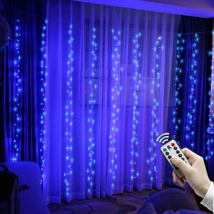 Світлодіодна гірлянда штора завісу "Роса" 3*3метра 300LED USB Purple синій, фото 1