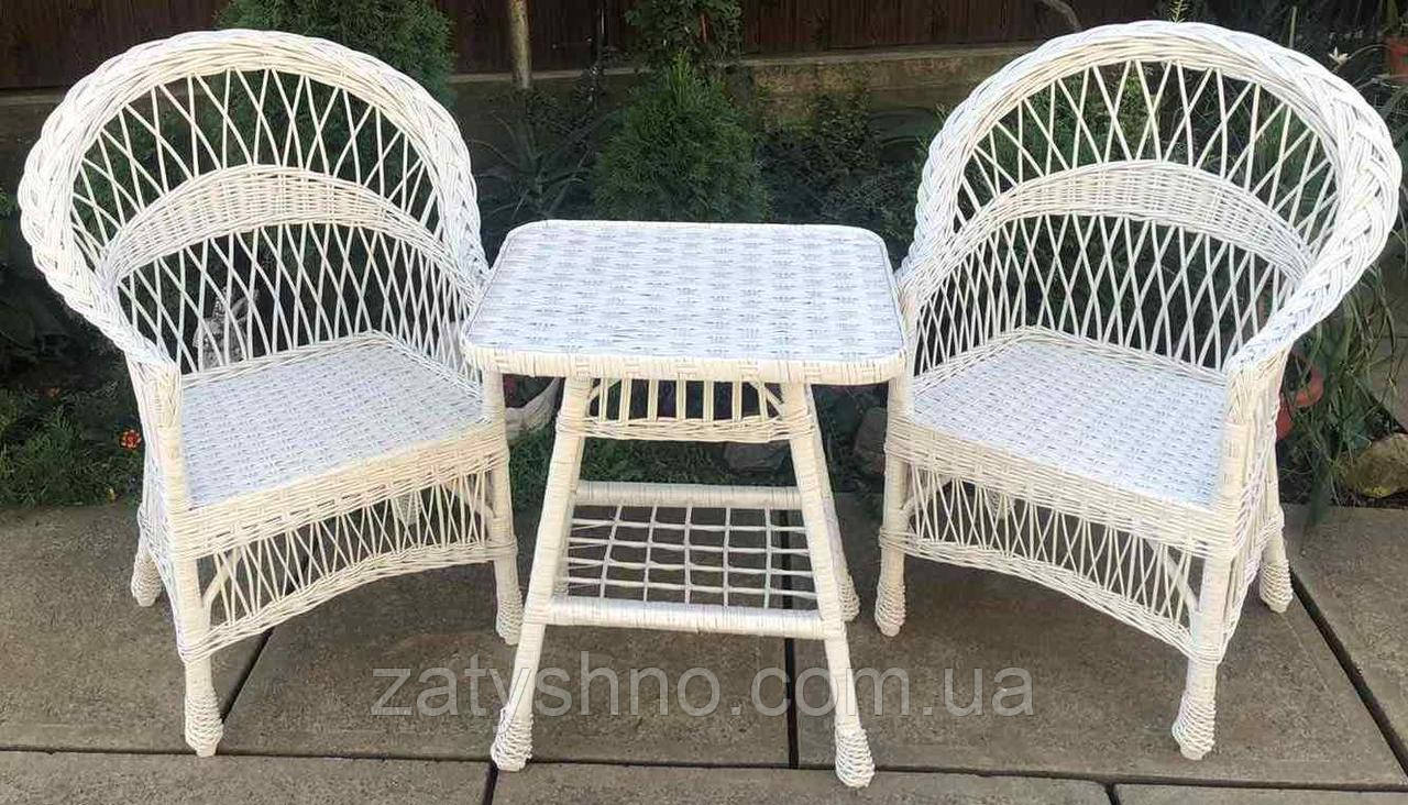 Белая мебель с 2 креслами |Мебель из лозы белая |мебель плетеная белая со столом журнальным - фото 6 - id-p1256524497
