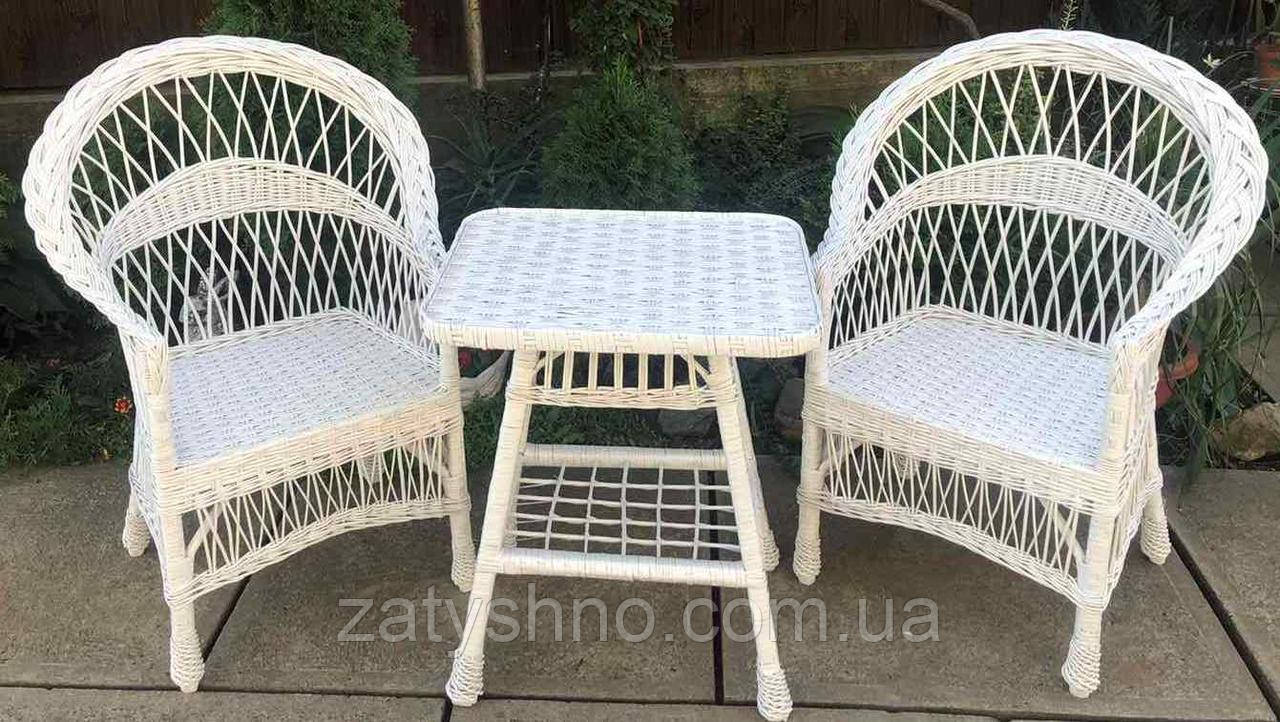 Белая мебель с 2 креслами |Мебель из лозы белая |мебель плетеная белая со столом журнальным - фото 5 - id-p1256524497
