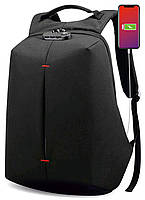 Молодіжний міський рюкзак чорний з перехідником для USB для студентів Grooc