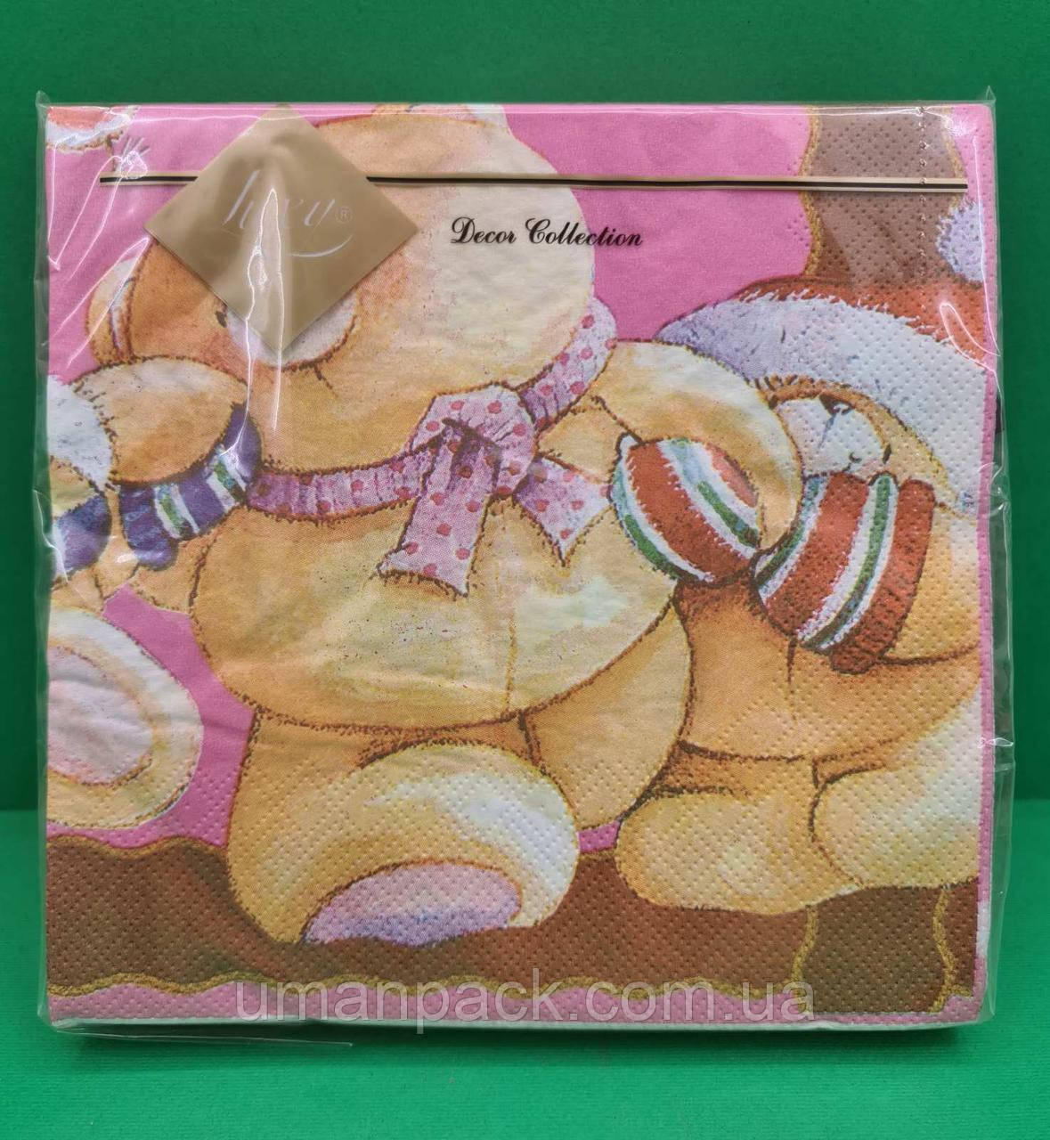 Серветки паперові новорічні (ЗЗхЗЗ, 20шт) LuxyНГ Їдемо святкувати (209) (1 пач), фото 1