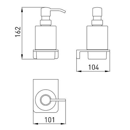 SOLO дозатор для рідкого мила, cromo Арт. 2510.230101, фото 2