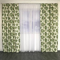 Сучасні штори в спальню, атласні штори, штори у вітальню Зелені (SH-631-4)