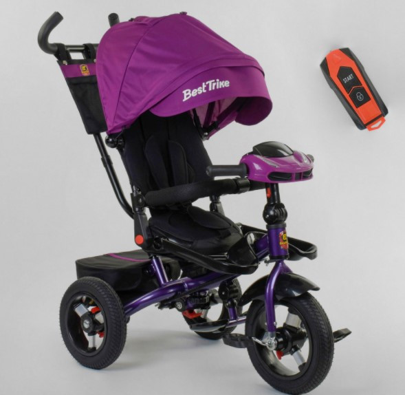 Триколісний велосипед Best Trike 6088 F — 01-570 ФАРА USB надувні колеса, складане кермо, ПУЛЬТ СВЕТ