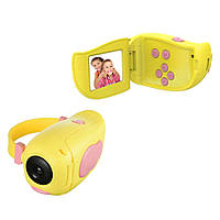Детская цифровая камера мини камера с фото видео сьемкой Camera HD DV-A100 с 2" экран Желтый