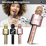 Дитячий мікрофон для караоке бездротовий зміна голосу колонки блютуз Чорний Black YS 66 Музичні іграшки, фото 9