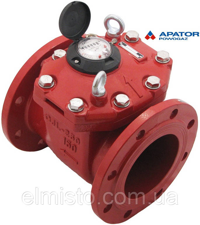 Лічильник Apator PoWoGaz MWN 130-150 (ГВ) гарячої води турбінний Ду-150 сухохід промисловий, фото 1