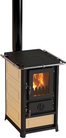 Піч для дому зі склом MBS OLIMP Олімп сталь обшивка, фото 2