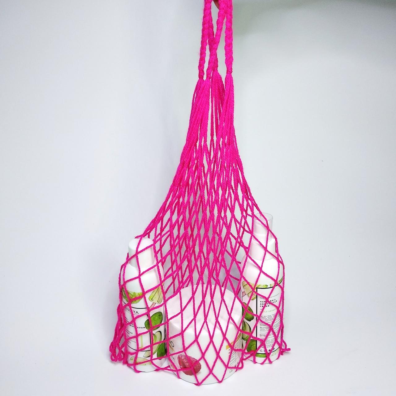 Авоська сумка-сітка рожева