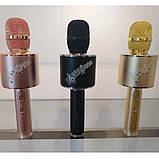 Дитячий мікрофон для караоке бездротовий зміна голосу колонки блютуз Чорний Black YS 66 Музичні іграшки, фото 5