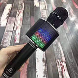 Дитячий мікрофон для караоке бездротовий зміна голосу колонки блютуз Чорний Black YS 66 Музичні іграшки, фото 7