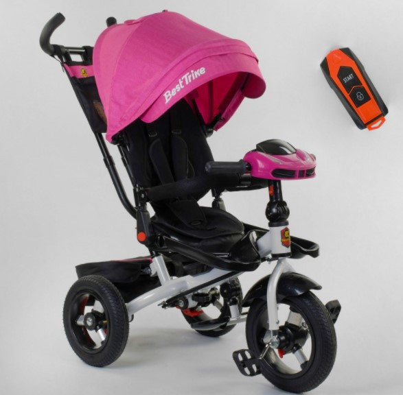 Триколісний велосипед Best Trike 6088 F — 06-755 ФАРА USB надувні колеса, складане кермо, ПУЛЬТ СВЕТ