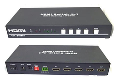 03-01-031. HDMI Switch (суматор) 4 портa (4 гнізда HDMI (IN) → 1 гніздо HDMI (OUT)) + RS232, 4K, HSV364
