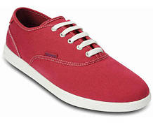 Туфли мужские текстильные вансы Кроксы ЛоПро оригинал / Crocs Men's LoPro Canvas Plim Sneaker (14616), Красные 45