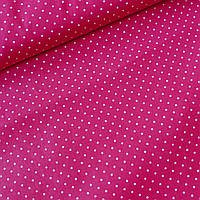 Бавовняна бязь точки 2 мм на червоно-малиновий, ш. 160