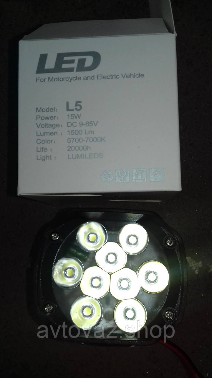 Фара на мопед додаткова світлодіодна LED 9w