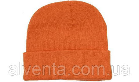 Тепла шапка (Акрил) оранжева, фото 2