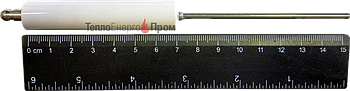 Електрод іонізації/підпалювання для газових пальників. Діаметр 14 мм, довжина кераміки 68 мм, провідник 80 мм