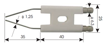 Електрод запалювання для дизельних пальників 40x25x35