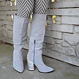 Замшеві чоботи ADAMS на високому каблуці, фото 3