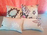 Комплект декоративних подушок Firanka Flowers 36х36см 2шт 36х23см 2шт бежеві з м'ятним (п_0044), фото 3