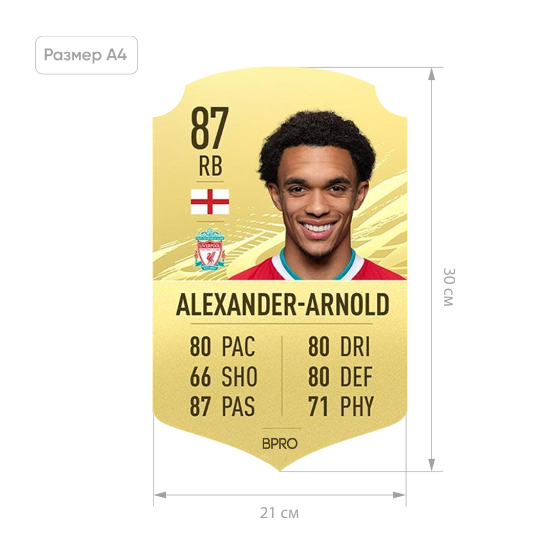 Футбольная карточка Трент Александер-Арнольд Trent Alexander-Arnold FIFA ULTIMATE TEAM (FUT) A4 (21x30см)