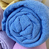 Простирадло на гумці махрова 90*200+25см  Колір - Небесно блакитний, фото 3