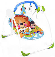 Шезлонг качалка качелька музыкальная для младенцев 2в1 Fitch Baby с игрушками от 0 до 18 мес 2 расцветки