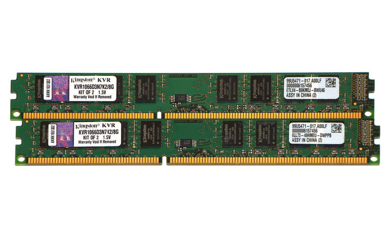 Комплект оперативної пам'яті для ПК 8GB (2x4GB) Kingston DDR3 2Rx8 PC3-8500 1066MHz, Intel та AMD, б/в, фото 2