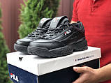 Кроссовки мужские Fila Disruptor 2 кожаные черные, фото 5