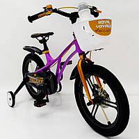 Велосипед дитячий двоколісний 16-GALAXY Violet колеса 16 дюймів дискові гальма рама магній фіолетовий
