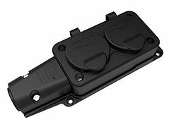 Розетка настінна каучукова подвійна з кришкою. BEMIS 1P + N + E 220-250В 16А каучукова IP54,BK1-1402-3612