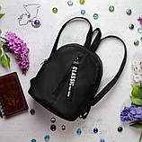 Маленький жіночий темно-синій рюкзак міський, повсякденний матова еко-шкіра, фото 8