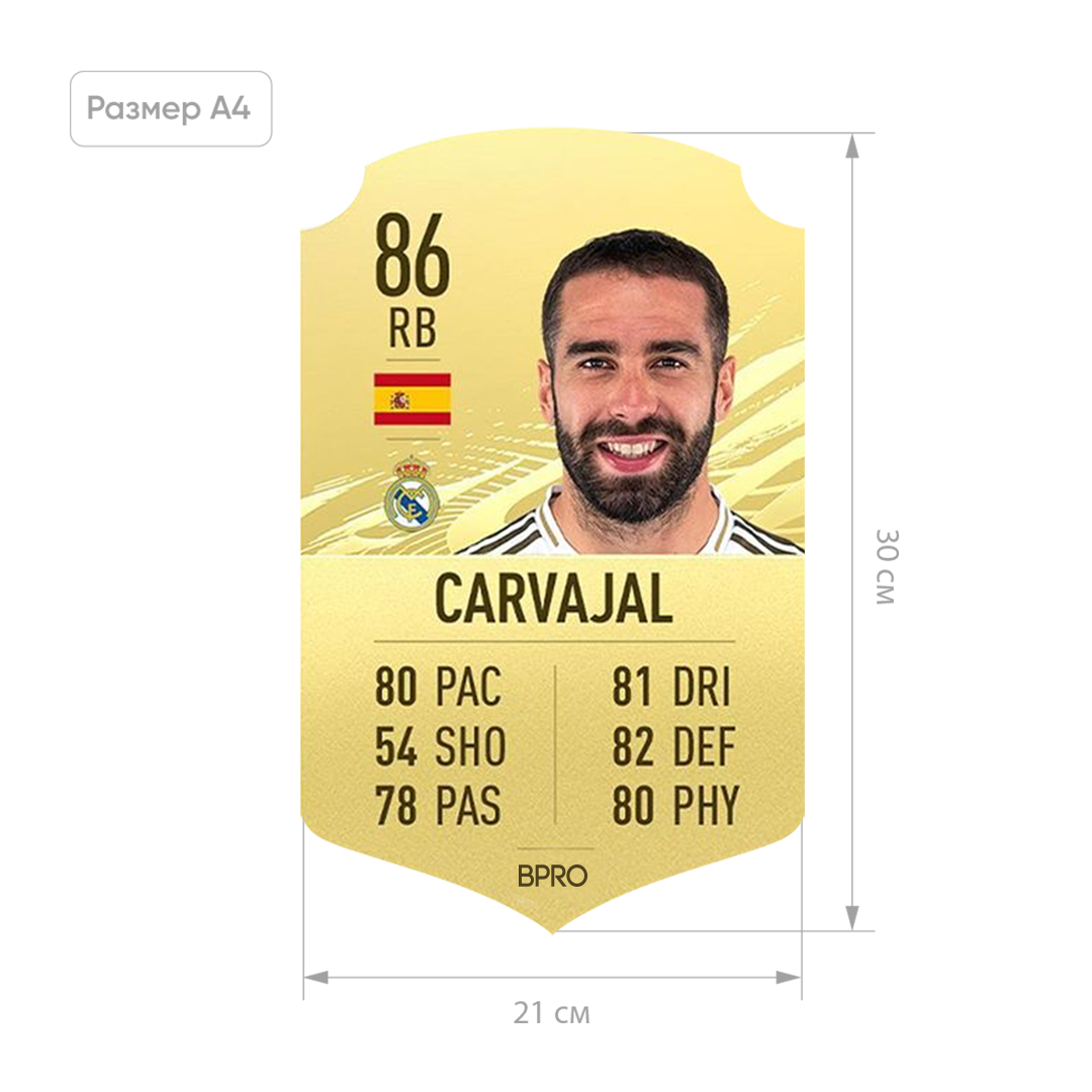 Футбольная карточка Даніель Даниэль Карвахаль Daniel Carvajal FIFA ULTIMATE TEAM (FUT) A4 (21x30см)