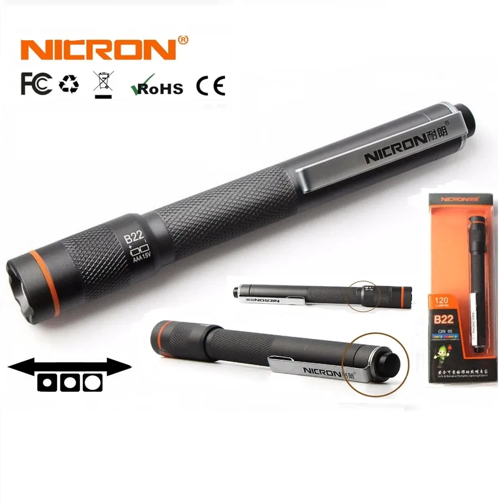 Ліхтарик кишеньковий водонепроникний NICRON B22 HI CRI LED 120 lm IPX5