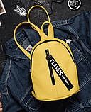 Маленький жіночий темно-синій рюкзак міський, повсякденний матова еко-шкіра, фото 5