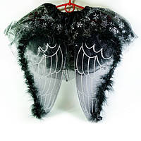 Карнавальний дитячий костюм "Ангел" 2 предмети в наборі, дитячий образ ангела Чорний