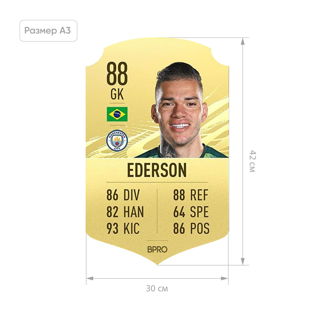 Футбольна картка Едерсон Едерсон Ederson FIFA ULTIMATE TEAM (FUT) A3 (30х42см)