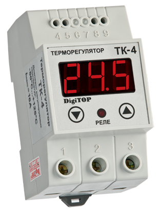 Регулятор температури ТК-4 (одноканальний, датчик DS18B20) DIN