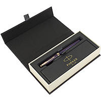 Ручка чорна "Parker Sonnet" 17 Cisele Silver Purple Matrix №88011