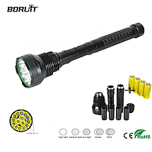 Ліхтар BORUIT 15*T6 8000LM + Фірмовий Акумулятор 26650*4шт ZOOM, фото 2
