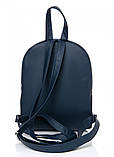 Маленький жіночий темно-синій рюкзак міський, повсякденний матова еко-шкіра, фото 4