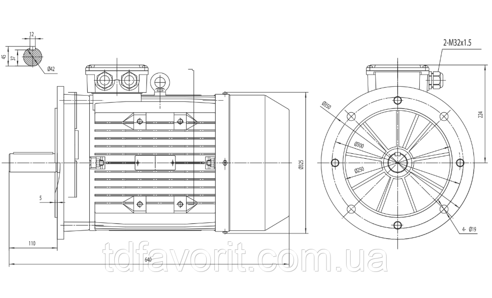 Электродвигатель MS 160M-4 11.00 KW B5 400/690V 50HZ (фланцевое исполнение) - фото 3 - id-p795590795