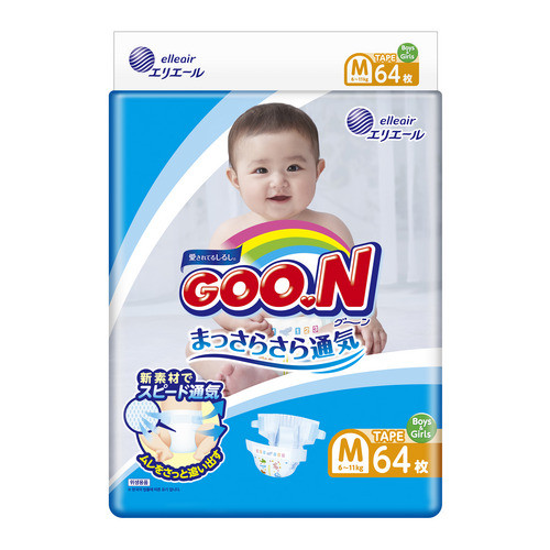 Японські підгузники для дітей 6-11кг на липучках GOO.N Розмір М 64шт (843154)