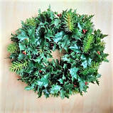 Вінок із падуба та хвойних гілок — 30 см, фото 2