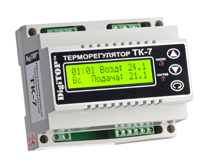 Регулятор температури ТК-7 (триканальний із тижневим програматором, датчик DS18B20) DIN