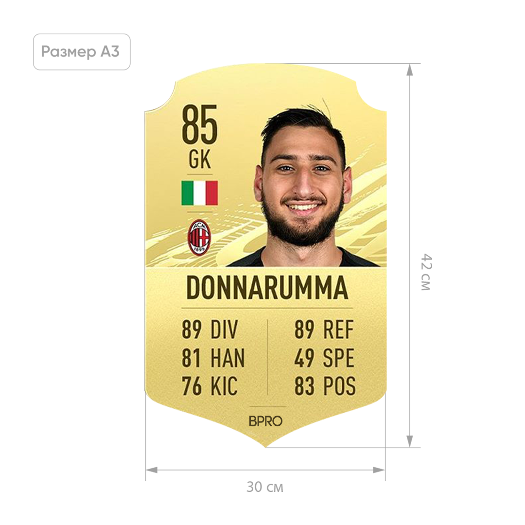 Футбольна картка Джанлуїджі Доннарумма Gianluigi Donnarumma FIFA ULTIMATE TEAM (FUT) A3 (30х42см)