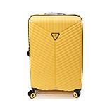 Велика, пластикова валіза на 4-х колесах 118 л Snowball жовта, фото 3
