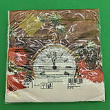 Новорічна паперова серветка (ЗЗХЗЗ, 20 шт.) LuxyНГ Святковий годинник (1 пачка), фото 3