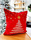 Новорічна наволочка Ялинка 45х45 см, оксамитова срібло, фото 3